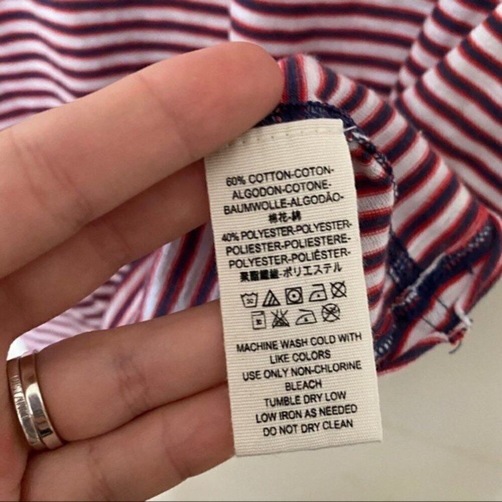 free people red white blue striped shirt sz S - Picture 4 of 8